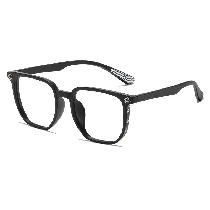 Retro Anti Blue Light Glasses, Cool Black Frame, Women's Bare Face, Fashionable, Ultra Light Flat Light Glasses Frame image 6