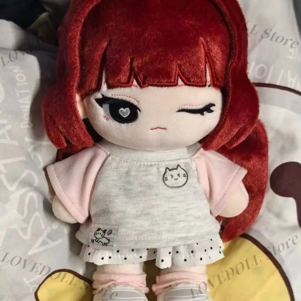 

20cm Original Kawaii Girl Red Hair Cotton Doll Plushie Cosplay Handsome Dress Up Plush Stuffed Toys