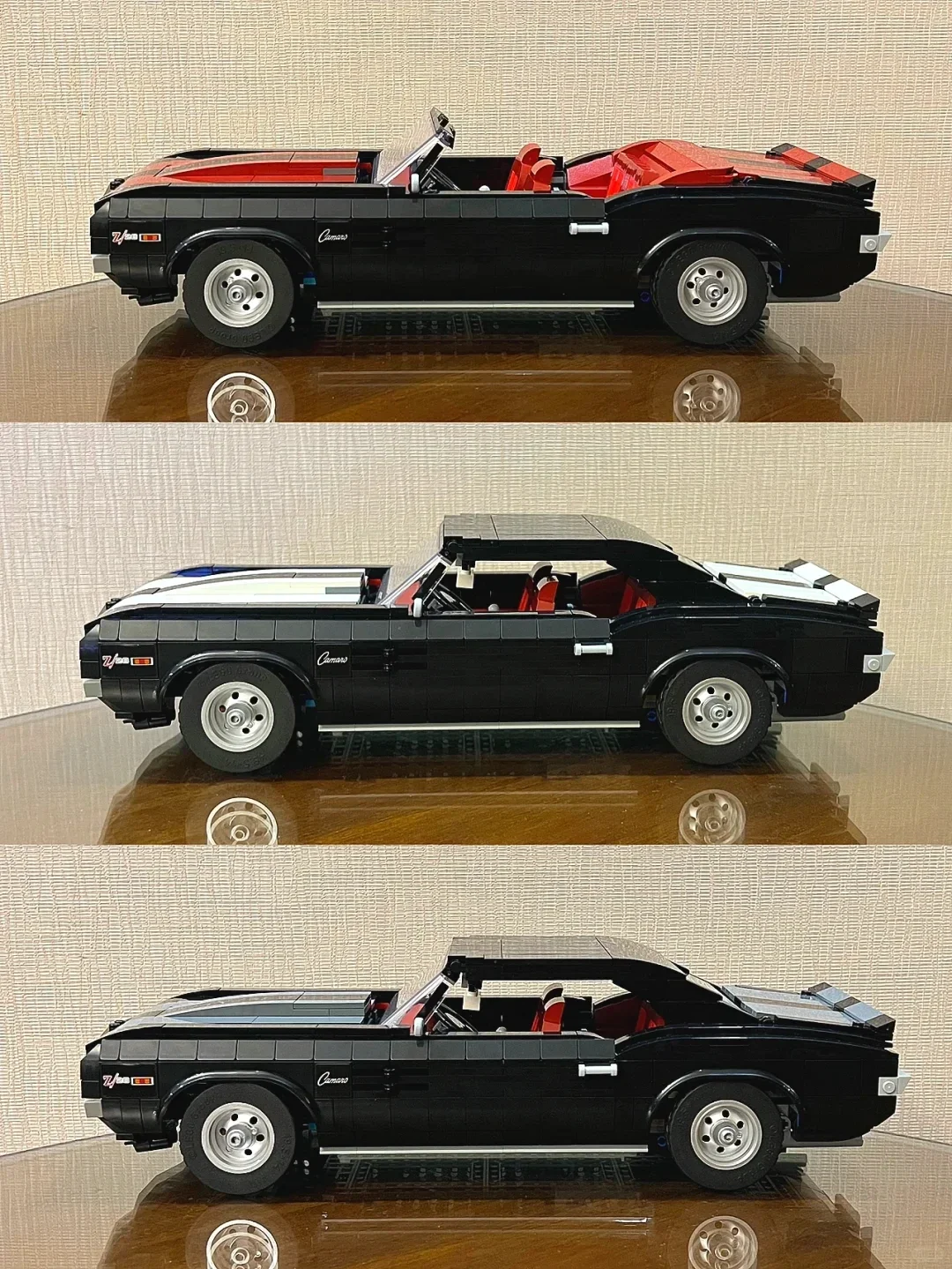 التكنولوجيا السوداء الرجعية العضلات سيارة خمر مجموعة المنافسة التجمع اللبنات الصبي لعبة عيد الميلاد وعيد ميلاد هدية مجموعة