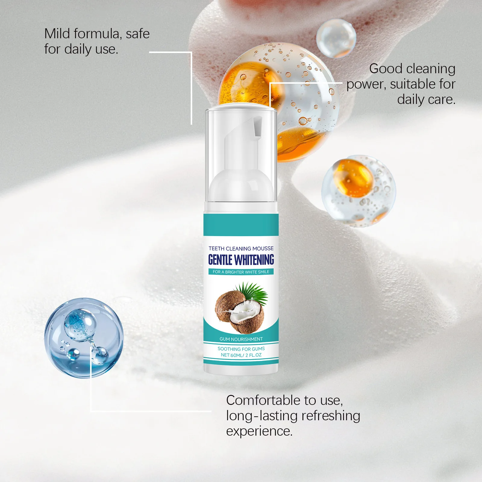 Coconut Oil Teeth Cleaning Mou - Teeth Whitening Foam ulasan dan harga