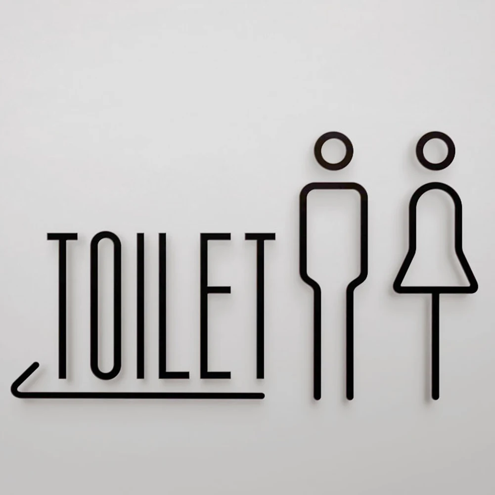 Acrylic Toilet Sign As Shown Restroom Signage Sophisticated Decor Unique Electroplating Reflection Easy Mounting Design