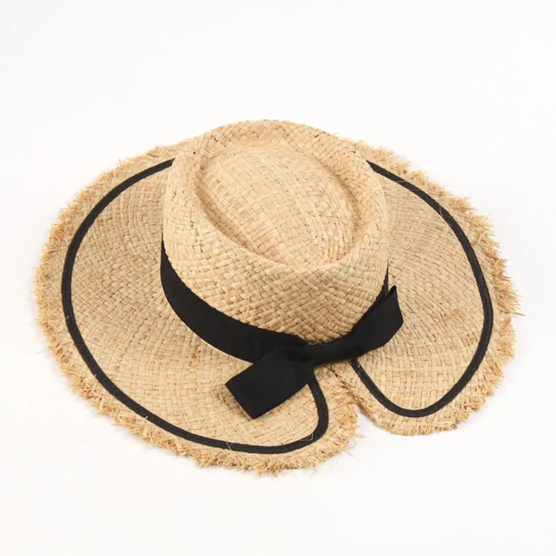 Wide Brim Bowknot Straw Hat for Women Packable Panama Hat Ladies Summer Fedora Beach Sun Hat UPF Party Travel Church Derby Hat