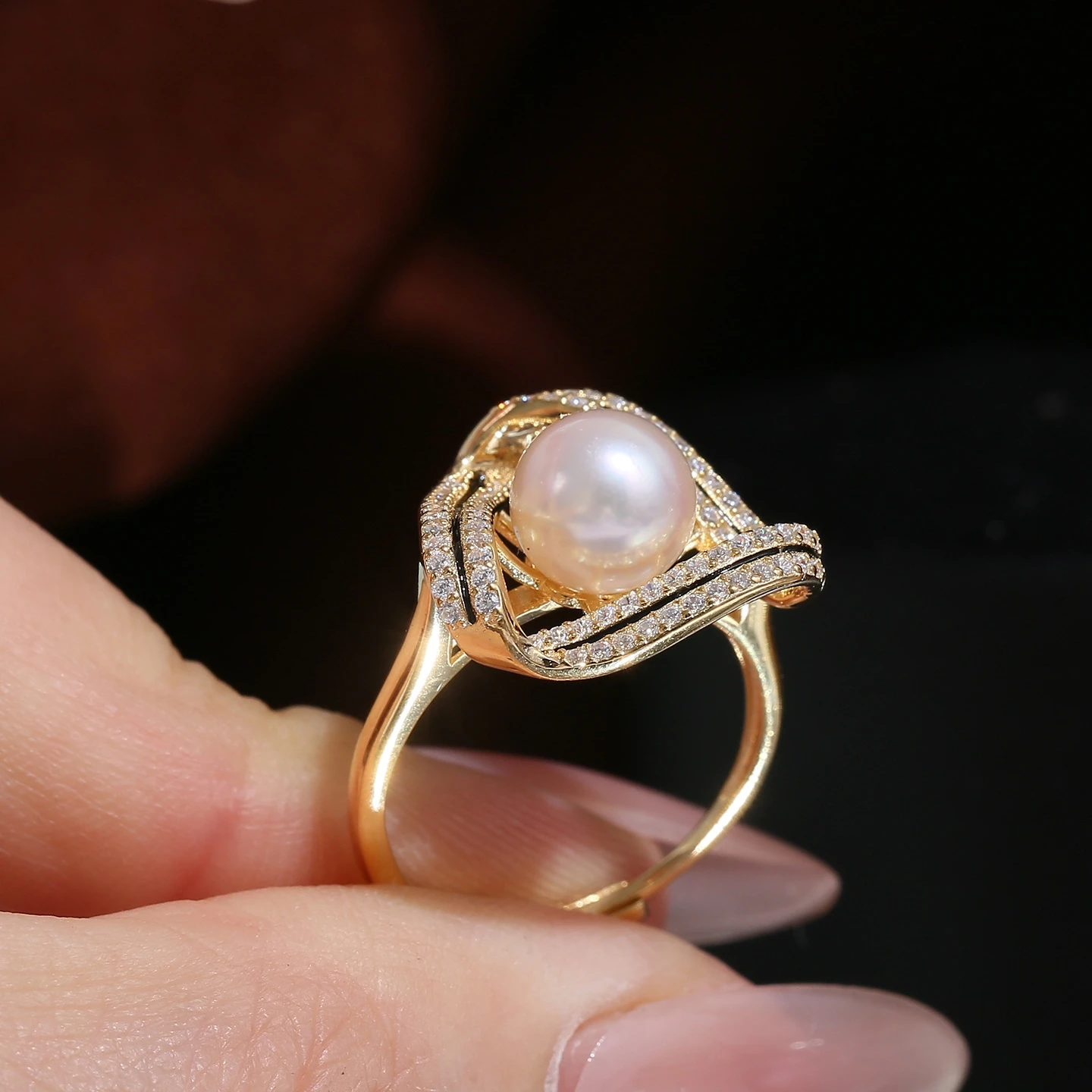 925 Sterling Silver Adjustable Finger Ring Mountings Base Setting Findings Jewelry Mount Accessories for 8-10mm Pearls 3pcs/lot