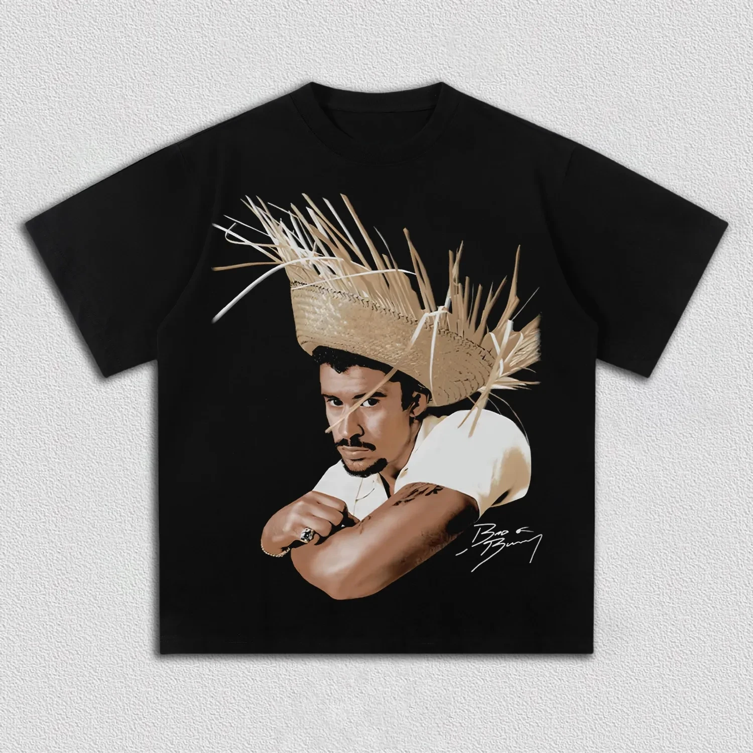 Camiseta Bad Bunny Pava Photo Signature Merch 2026, nueva camiseta 100% algodón unisex para hombre y mujer, camiseta informal Y2k Vintage, regalos para fanáticos