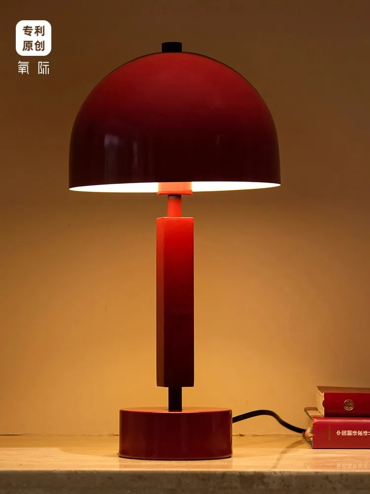 Chinese Style Modern Home Use Small Desk Lamp Bedroom Study Room Light Luxury Decoration Advanced Mushroom Small Night Light