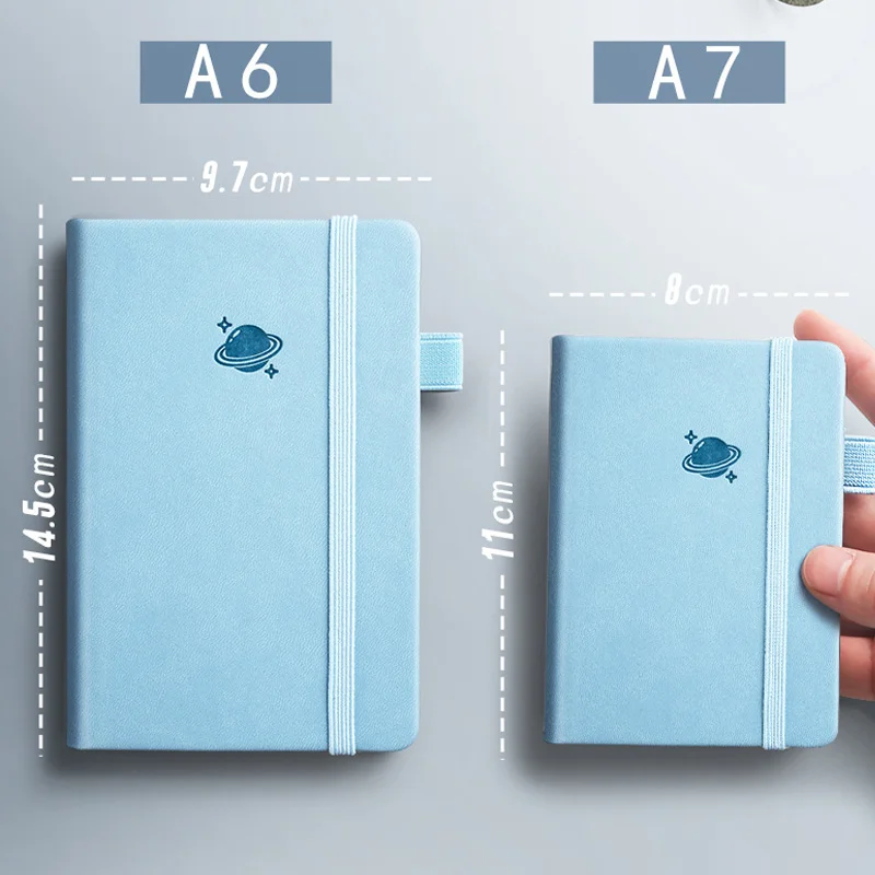 A7 Mini Notebook Portable Pocket Notepad Memo Diary Planner Agenda Organizer Sketchbook Office School Stationery 100 sheets/200