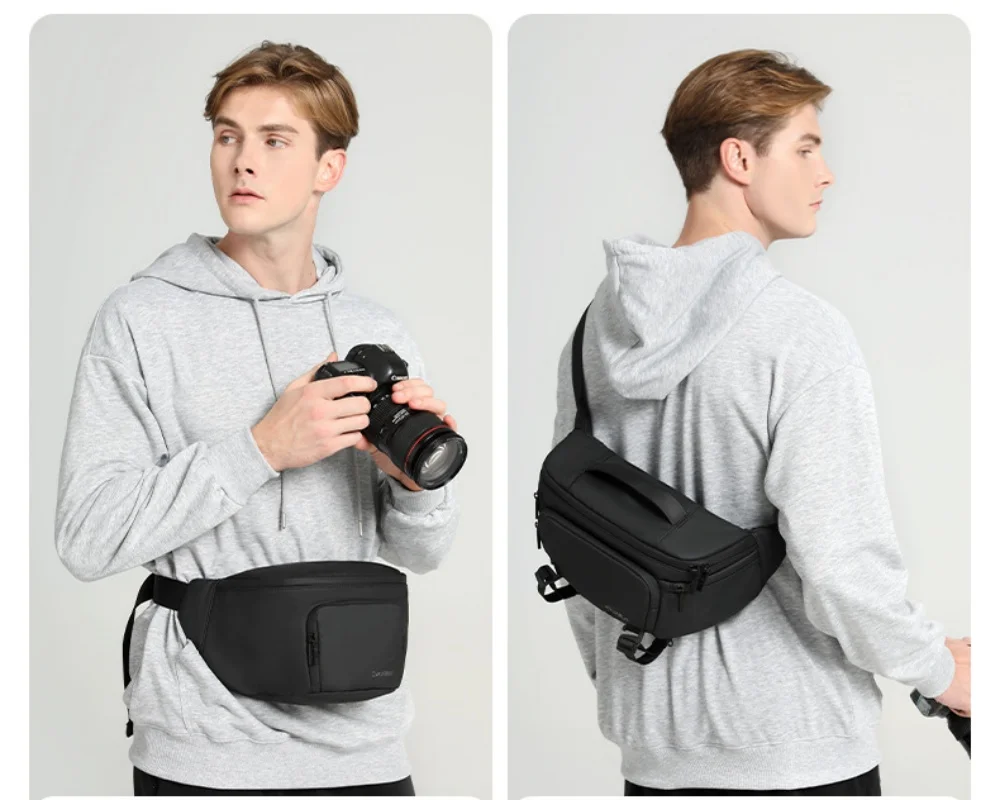 Kamera-Hüfttasche, wasserdicht, kompakt, Kameratasche, tragbare Gürteltasche mit Stativhalter, Kamera-Brusttasche, Kameratasche, Rucksack