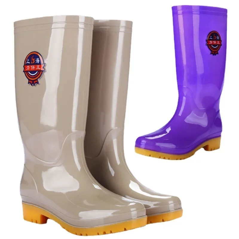 High Rain Shoes Non-slip Rubber Shoes in Spring and Autumn Rainy Rain Boots Tendon Sole High Shell Cold Warm Non-slip