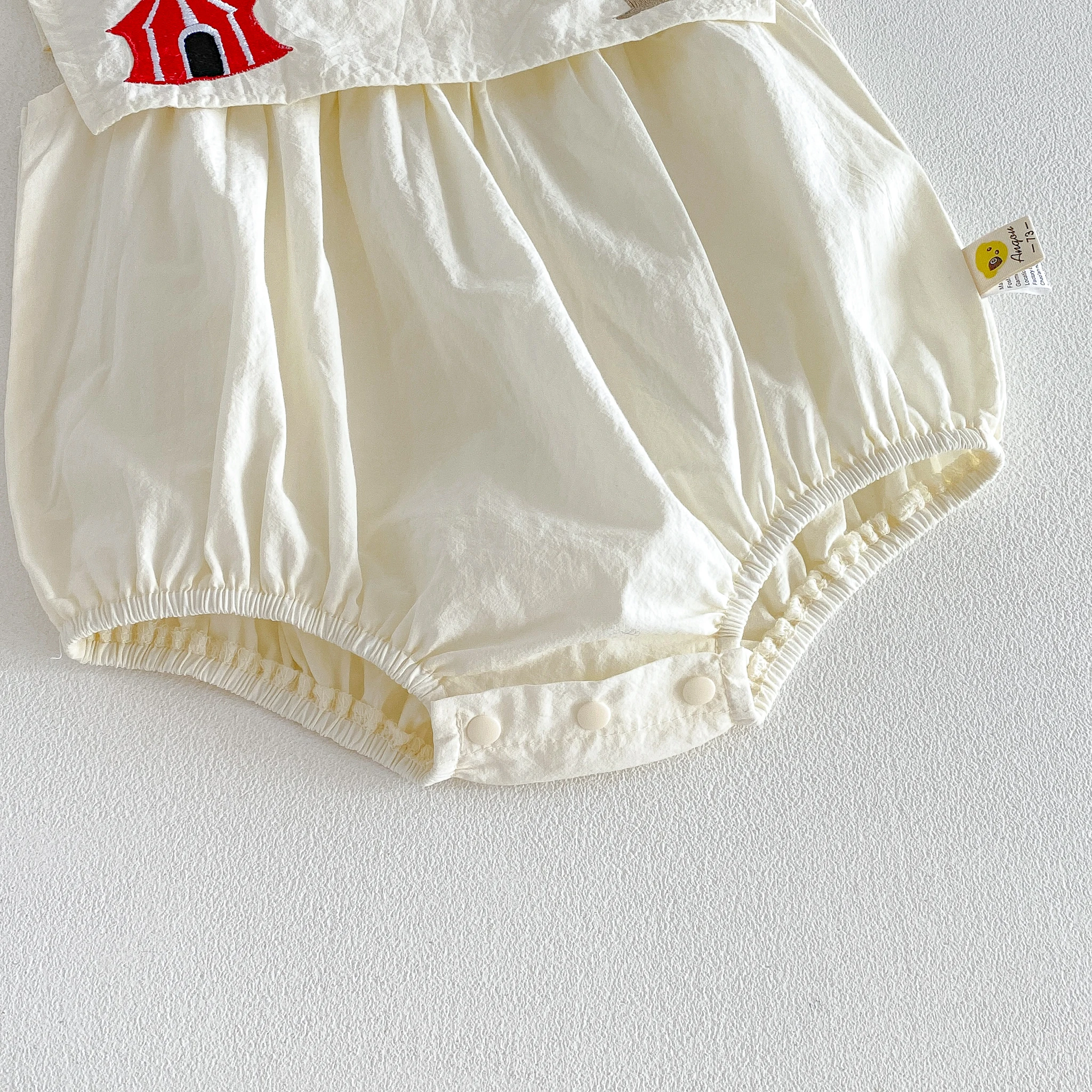 Neu eingetroffen: Baby-Wickelkleid für Mädchen, ärmelloser Sommer-Strampler im koreanischen Stil – Detail 6