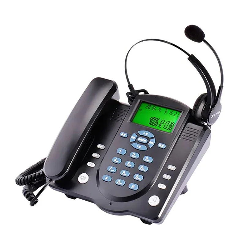Call Center Dial Audio Phone Corded Telephone with Headset Noise Cancellation, Dialpad Headset Telephone
