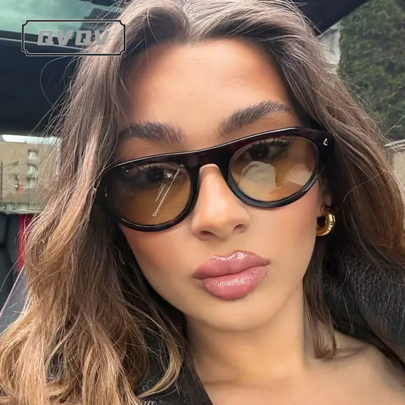 Retro Brand Design Cat Eye Sunglasses Women New Fashion Metal Wire Leopard Champagne Popular Sun Glasses Trendy Driving Shades