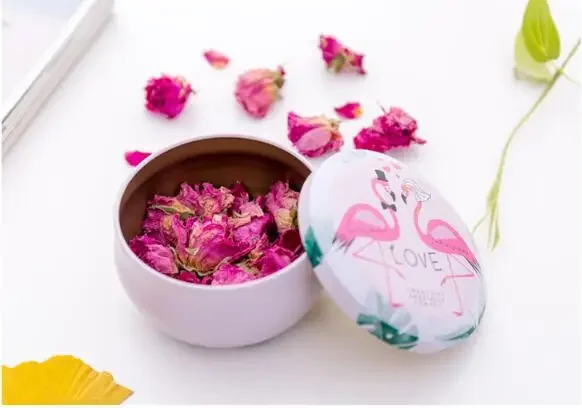 Tetera de rosas, caja de lata pequeña y fresca para el hogar, jardín, caja de dulces con personalidad, caja de galletas y dulces en forma de tambor, suministros festivos para fiestas