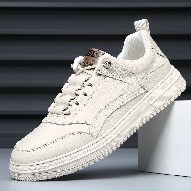 Men's shoes Spring and Autumn youth trend casual shoes Youth Korean version board shoes Large size casual leather shoes