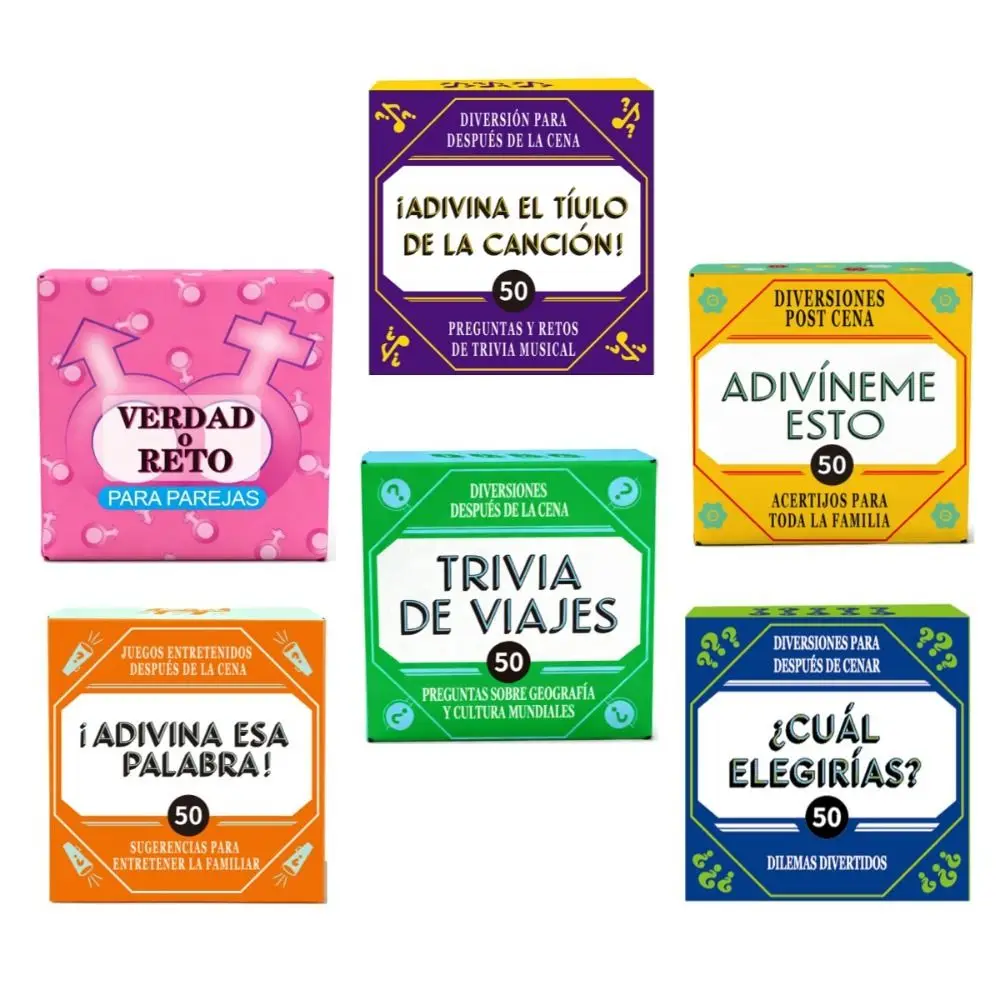 

Funny Spanish Game Cards Interactive Educational Vocabulary Cards 50 Pcs Cards Language Learning Word Guessing Game Family