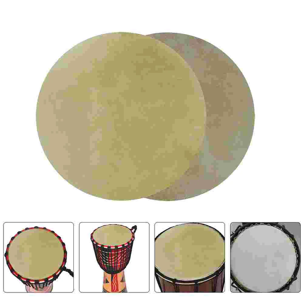 2 Pcs Drum Skin Percussion Accessories Musical Instrument African Parts Durable Covers Natural Pure Goat