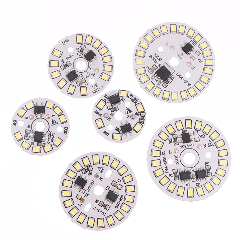 1PC 3/5/7/9/12/15W Bulb Light AC 220V Downlight Chip Spotlight LED Bulb Patch Lamp SMD Plate Circular Module Light Source Plate