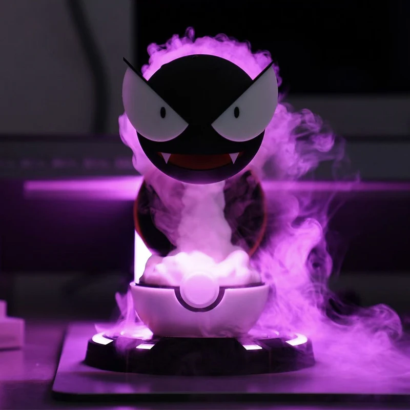 Smoking Night Light For Gengar Cute Anime Gaming Room Smoke Light Bedroom LED PC Table Decoration Christmas Children's Toy Gift