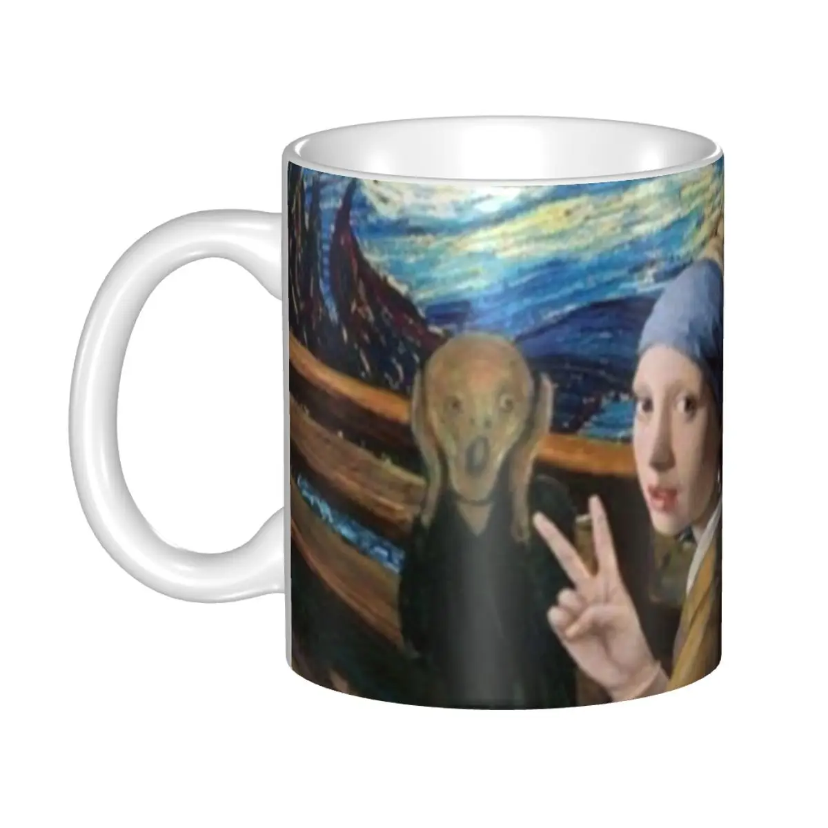 Almond drag Vincent Van gogh mugsカスタムアートフラワーペインティングコーヒーセラミックマグカップクリエイティブギフト