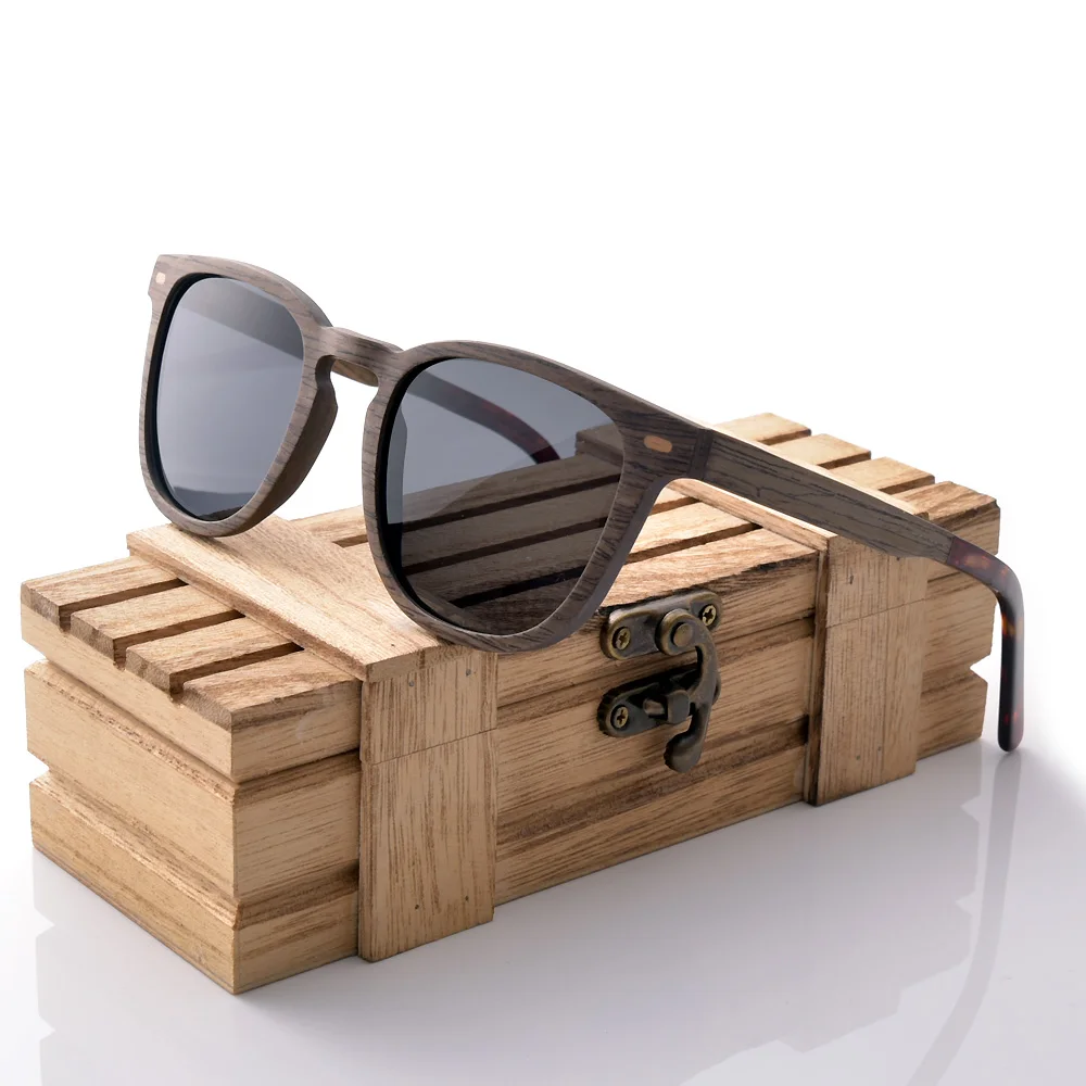 

Trendy 2022 Walnut Wood Sunglasses For Women Men High Quality Vintage Square Sun Glasses Polarized Lens UV400