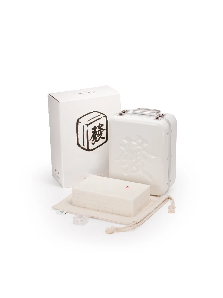 Flash Industrial Hand Rub Mahjong Set High-end Small Suitcase Home Trend Decoration Fa Cai Creative Gift