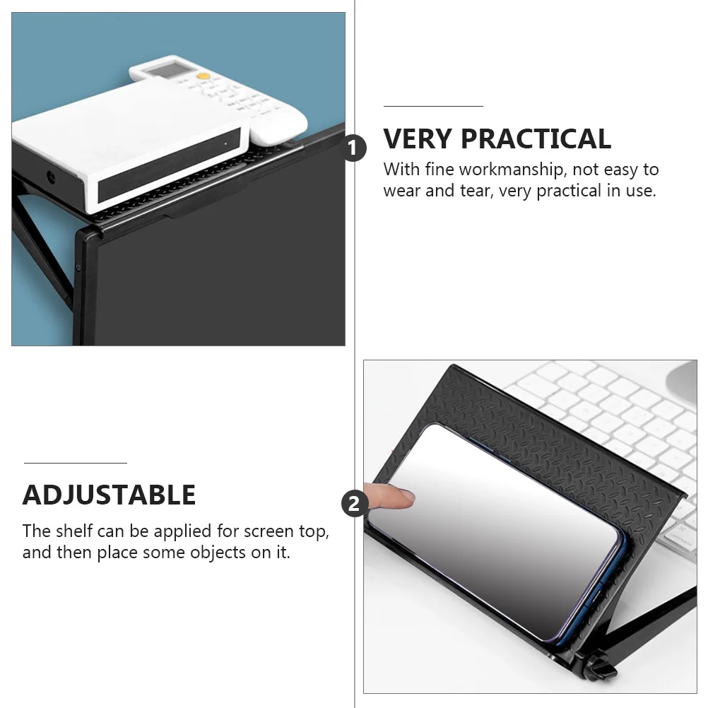 

1Pcs Computer Screen Shelf Plastic Monitor Elevated Stand Adjustable Desktop Rack Storage Organizer for Keys Pens Remote