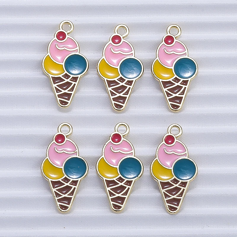10 Stück Mix süße Sommergetränk Charms Emaille Eis Popsicle Charms Anhänger für Schmuckherstellung DIY Ohrringe Halskette Handwerk Geschenk – Detail 9