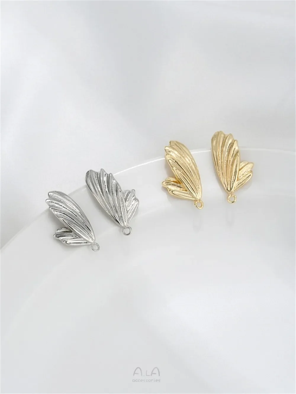 14K Gold-plated Butterfly Wing Earrings 925 Silver Needles with Hanging Rings DIY Handmade Earring Materials Earring Accessories