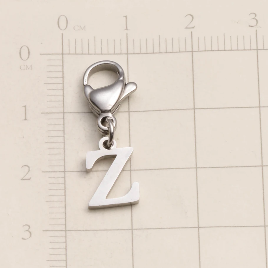 A-Z Alphabet-Schlüsselanhänger mit Karabinerverschluss, Edelstahl-Initialen-Anhänger, Schmuck für DIY-Rucksack, Handtasche, Personalisierte Geschenke – Detail 28