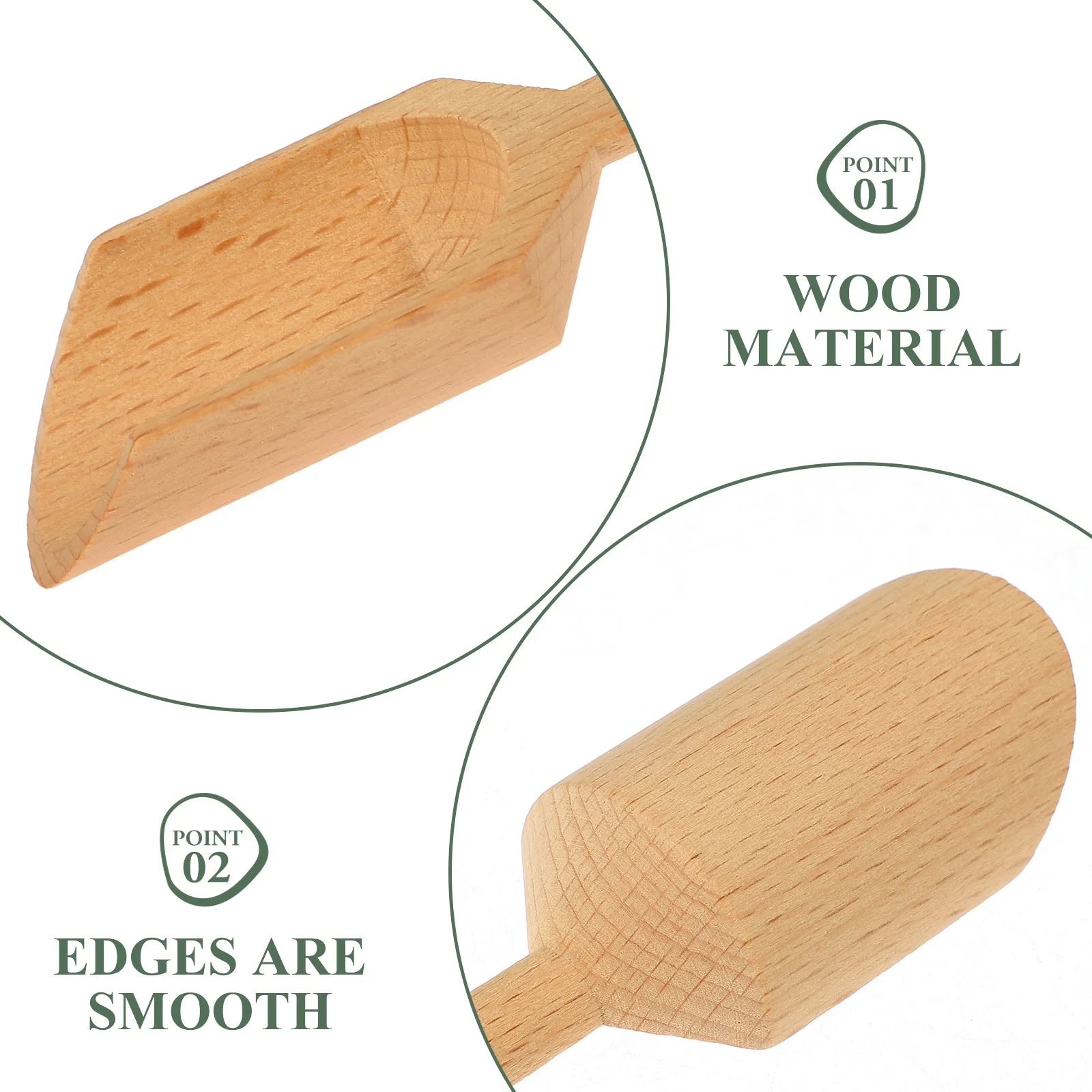 

3pcs Wooden Tea Spoons Compact Lightweight Multi Function Bath Salt Scoop Measuring Small Scoops For Canisters Reusable Wear