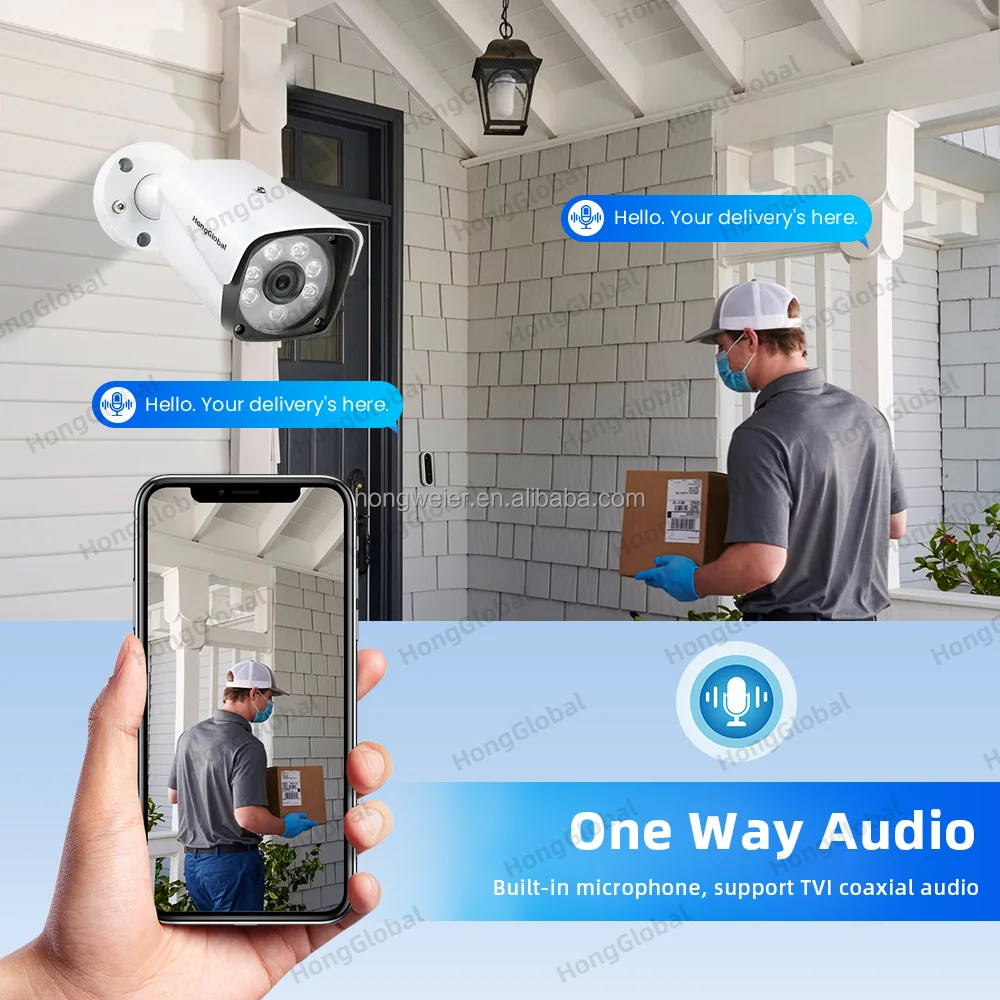 HongGlobal 8MP 16 canali DVR Casa AHD Visione notturna analogica 4K Set telecamera di sicurezza Kit Sistema CCTV IP di sorveglianza esterna per interni