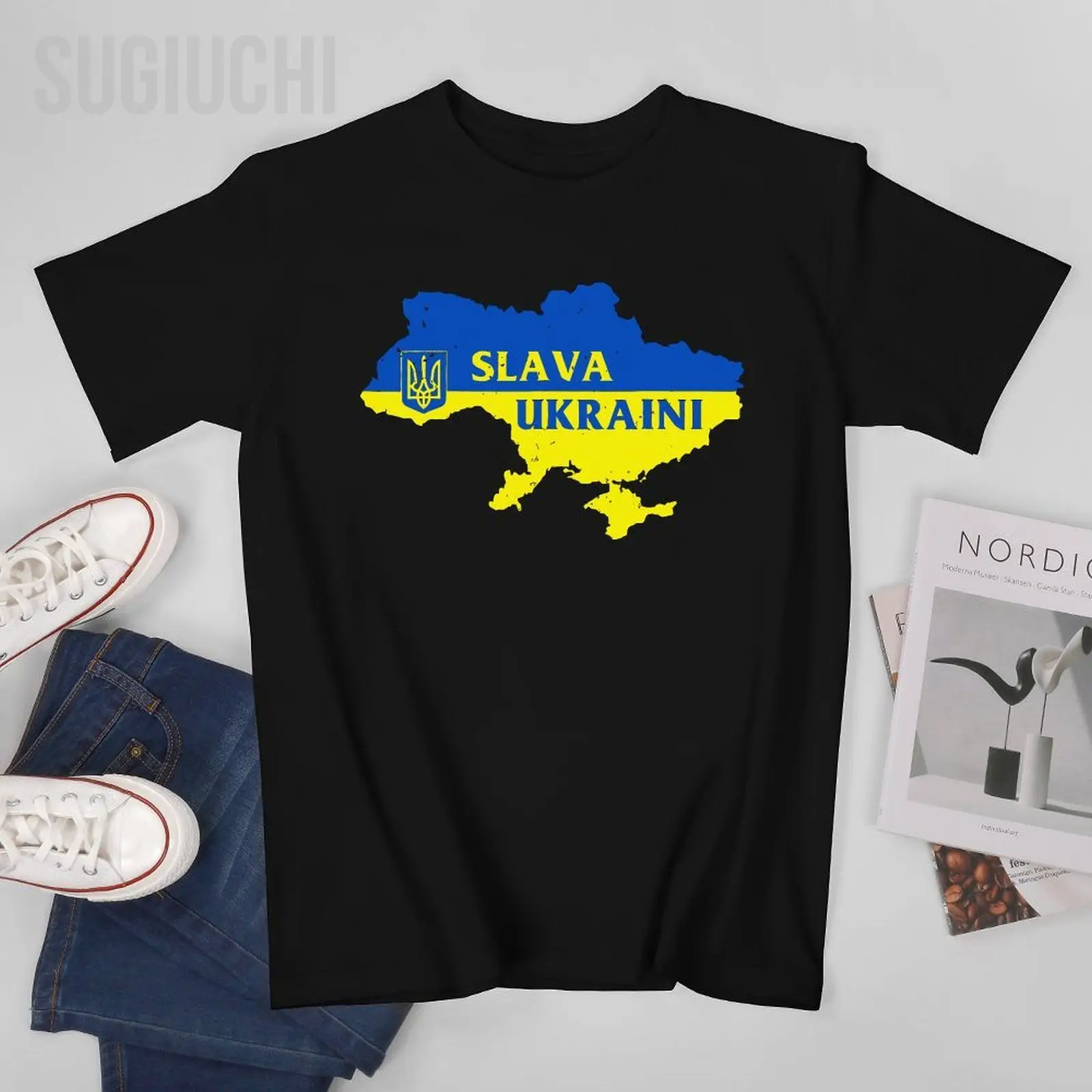 للجنسين الرجال خمر سلافا أوكرانيا الأوكرانية خريطة التي شيرت تيز تي شيرت النساء الفتيان 100% القطن تي شيرت