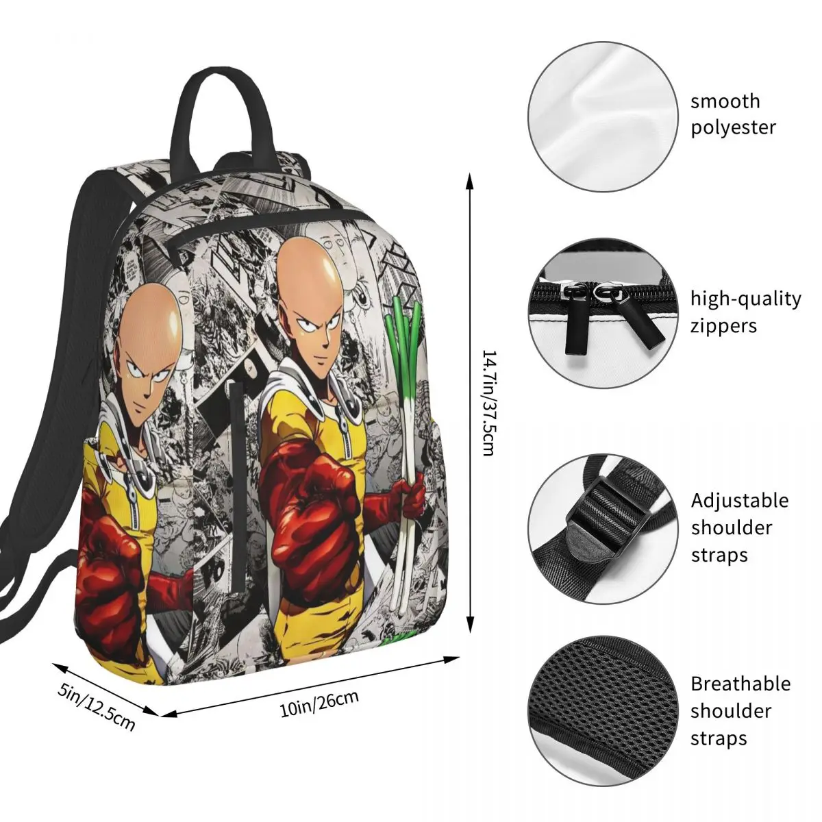 Anime One Punch Man (20) Backpack Student BookBag Boys Girls School Bag Computer Shoulder Bags Men Women