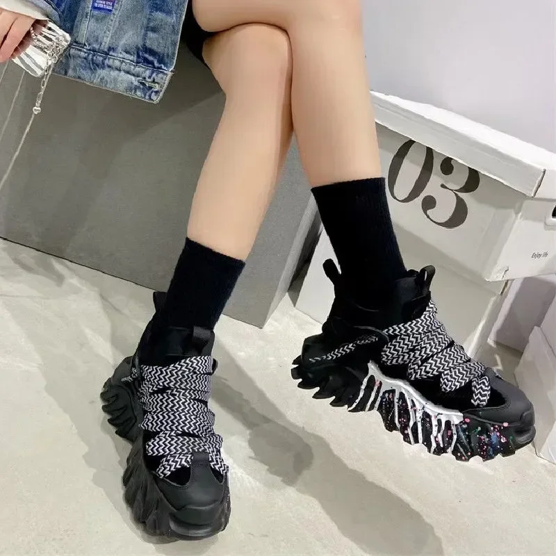 Autunno Platform Mesh Sneakers donna Tennis traspirante scarpe vulcanizzate femminili primavera Chunky Sneakers sport Dad Shoes donna 2023