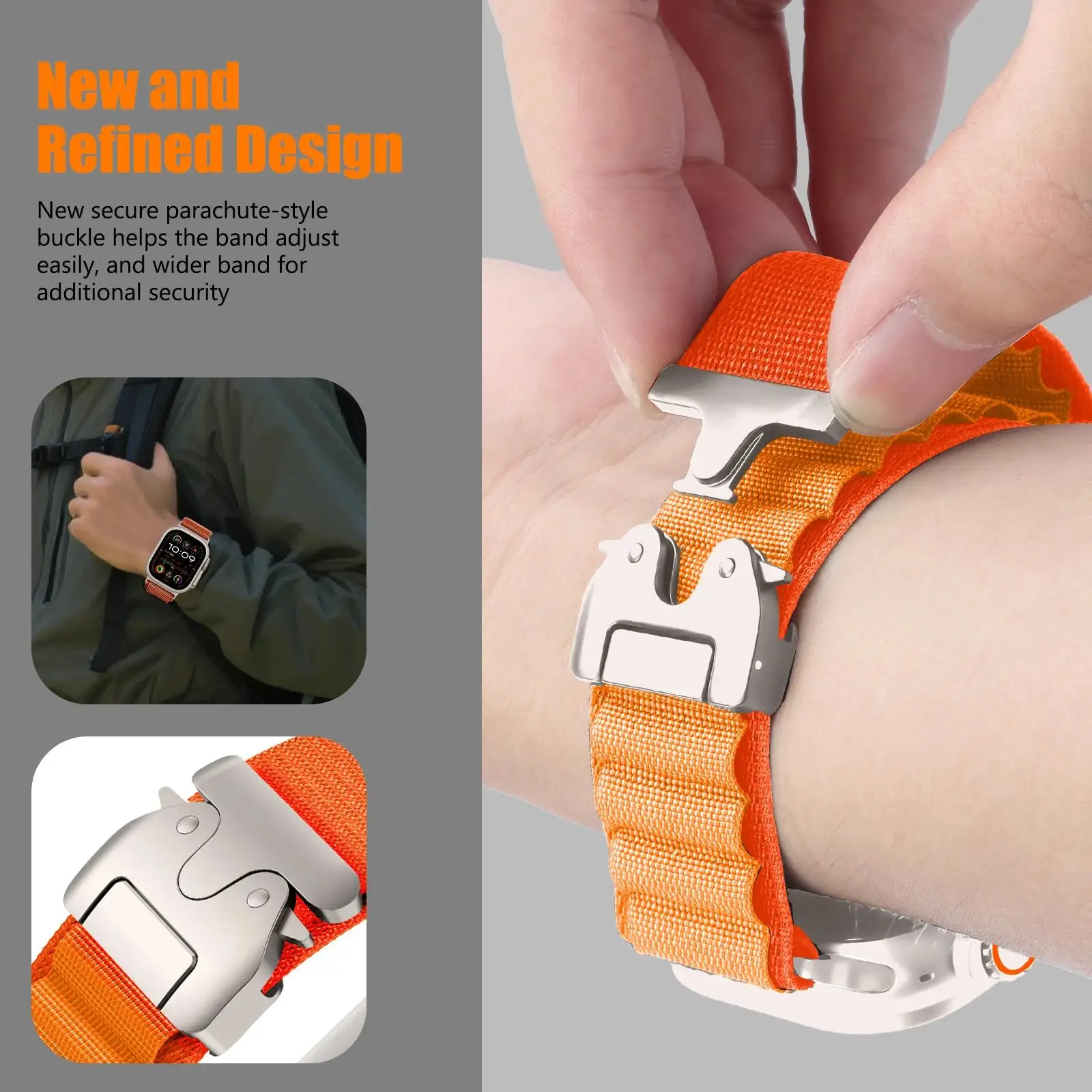 Ремешки Alpine Loop для Apple watch band ultra2 49 мм 44 мм 40 мм 41 мм 45 38 Парашютный браслет iWatch series 987654 Se 10 46 мм 42 мм