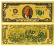 2024 Latest 8 Trump Gold Commemorative Banknotes 24k Collectible Prop Banknotes for Fans