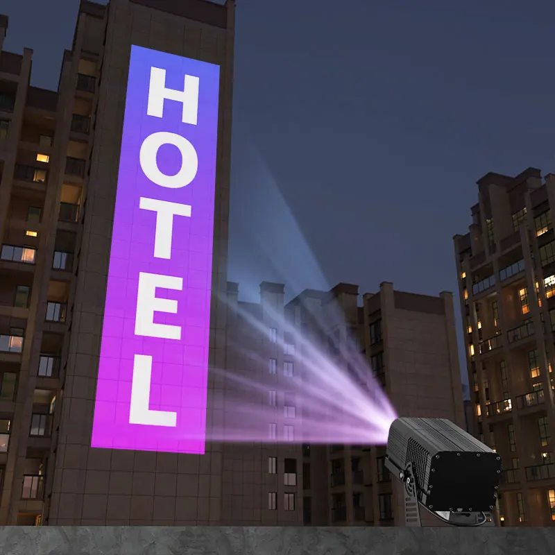 

200W Wall logo Gobo Projector Outdoor Waterproof IP67 High Power Projection Lamp Customized LED Advertising Lights Glass Alloy