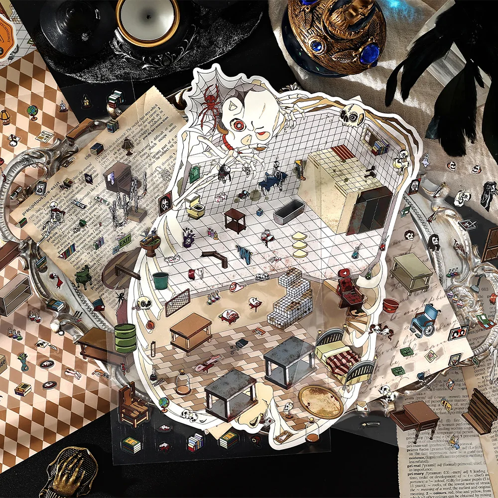 Card Lover 4 Pcs [The 17th Series In Operation Today] Puzzle 3D Immersive Landscape Poster Oversized Landscape Stickers PET Kit