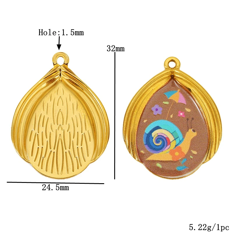 2pcs/lot Stainless Steel Colorful Enamel Lobster/Snail Charms Pendants for DIY Bracelets Jewelry Earrings Making Accessories view 5