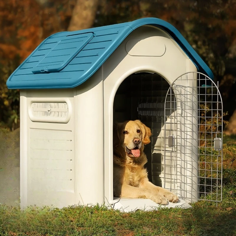 

Dog house Outdoor house, waterproof and sunscreen plastic kennel, outdoor rainproof medium and large dog room