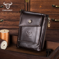 Men's Fashion Large Capacity Retro Anti Theft Leather Multi Card Wallet and Zipper