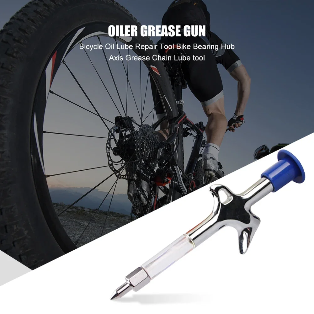 1-5PCS Cycling Aluminum Alloy Grease Gun Mini Nozzle Syringe Bicycle Accessories Upkeep Chain Injector Cycling Supplies Oiling