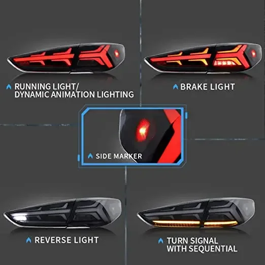 أبولو LED أضواء خلفية لشركة هيونداي سوناتا 2017 2018 2019 مع إشارة دوران ديناميكية لسوناتا 7th Gens مجموعة مصابيح خلفية