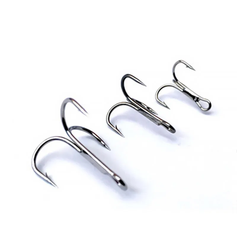 10Pcs Famonster Three Hooks anchor fish sea ​​Three claw anchor silver Black steel Plating barbed High-carbon Fishing Lure Bass