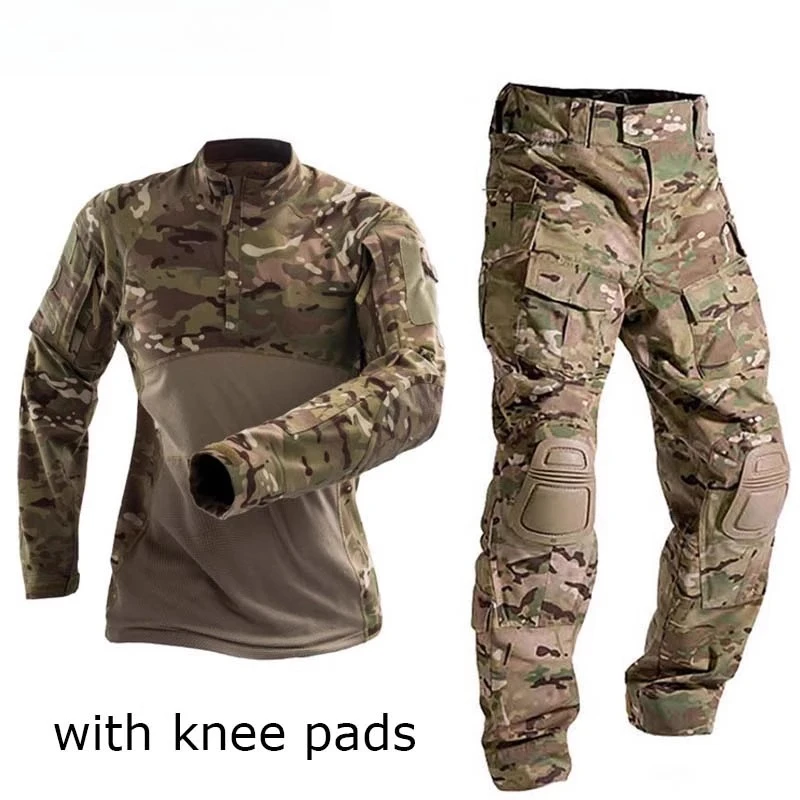 戦術迷彩セット-戦闘ユニフォーム-アウトドアハイキングセット-ストレッチクライミング迷彩セット-キャンプウェア-ユニセックススタイル