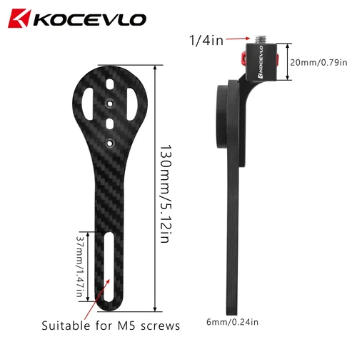 Imagen 2 del producto Soporte de montaje de carbono giratorio KOCEVLO 360 para Insta360 One X3 X4 X5 DJI accesorios de cámara montaje de computadora de bicicleta para IGS Garmin XOSS