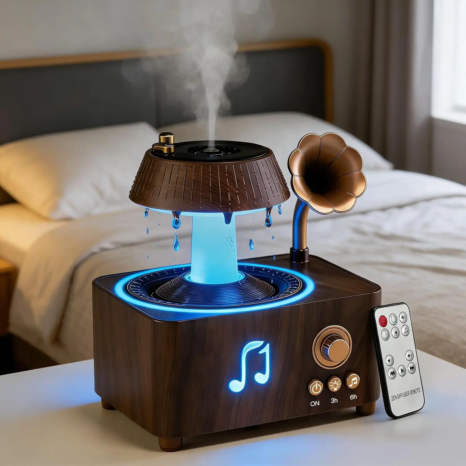 

2026 New Upgrade Morbou Raindrop Aroma Diffuser Room Humidifier With White Noise, 7-Color Air Mist Essential Oil Diffuser Sleep