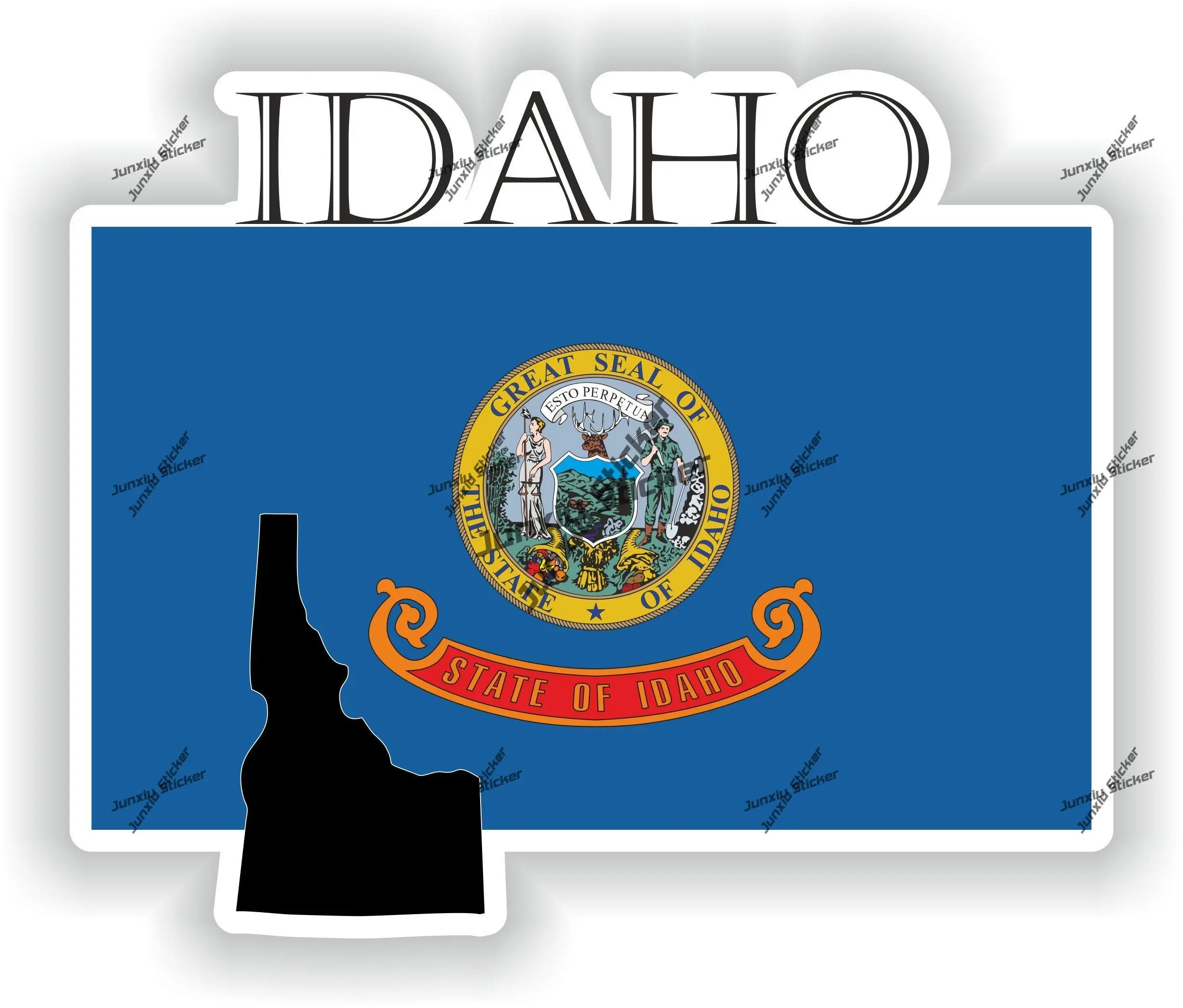 

Наклейка Idaho с гербом флага Idaho с графическим контуром, водонепроницаемая наклейка, декор для окна внедорожника, автомобиля, велосипеда, всего тела