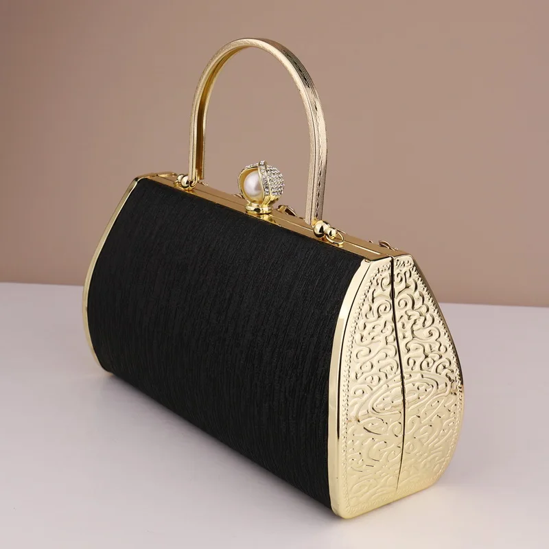 Bucket Small Clutch With Diamonds Handbags Flower Printed Purse Luxury Golden Evening Bags Lady