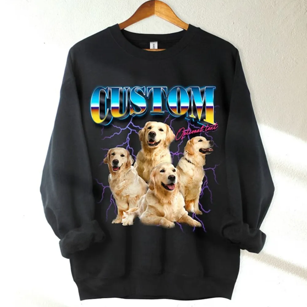 Dog Picture Custom Sweatshirt Vintage 90s Bootleg Picture Shirt Retro Dog Photo Collage Sweatshirt Pet Shirt Custom 90s Graphic