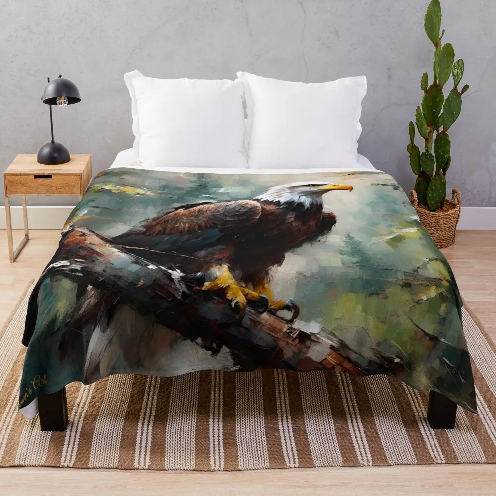 

Wildlife - Abstracted Surrealism - Bald Eagle 2 Throw Blanket Luxury Brand Plush Designers Blankets